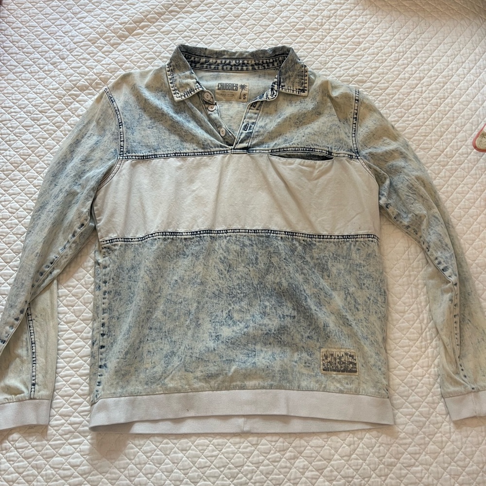 Chubbies Faux Denim Long Sleeve Shirt
